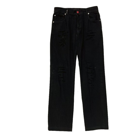 Kiton Napoli Italy Limited Edition Distressed Black Jeans Mens 32